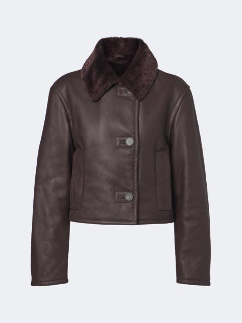 JOSEPH Liri shearling-trimmed leather jacket