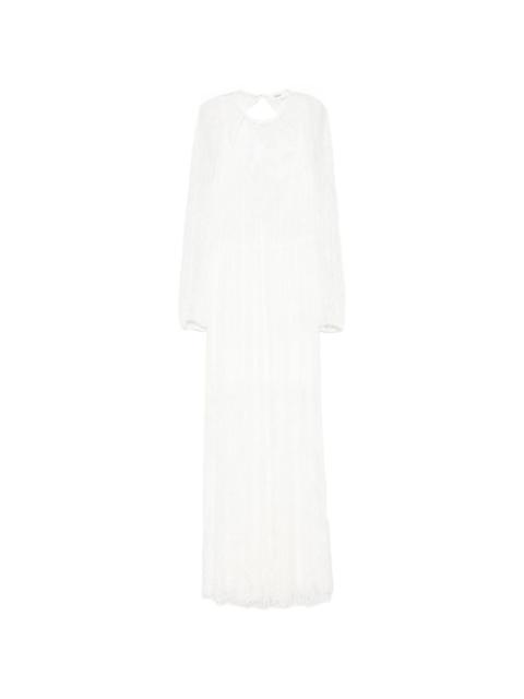 ba&sh lace-overlay open-back maxi dress