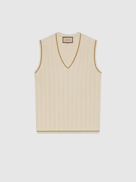 GUCCI Gold lamé trimmed vest