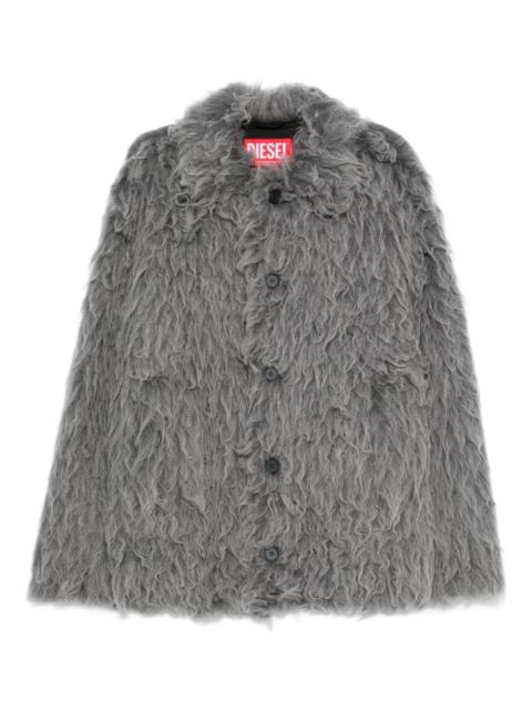 Diesel faux-fur button-fastening jacket