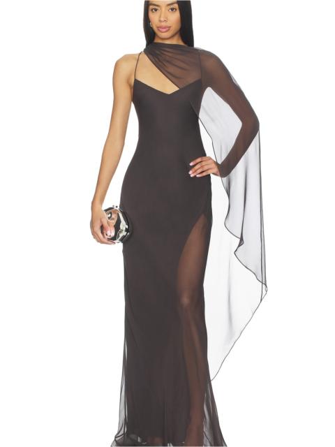 THE SEI Cami Gown With Slit And Cape