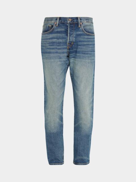 Men's 70s Blue Comfort 5-Pocket Jeans