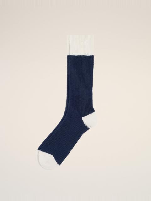AMI Paris BLUE AND WHITE COTTON SOCKS