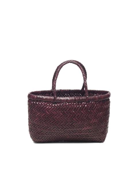 DRAGON DIFFUSION Flat Gora herringbone-weave leather shoulder bag
