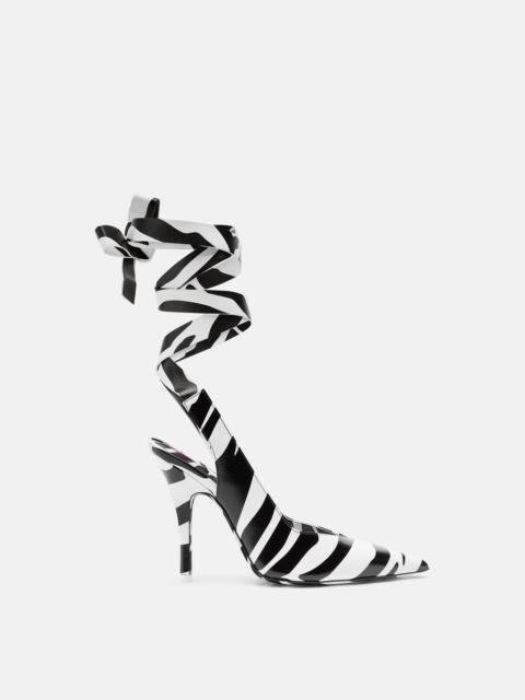 THE ATTICO ''VENUS'' RIBBON BLACK AND WHITE SLINGBACK