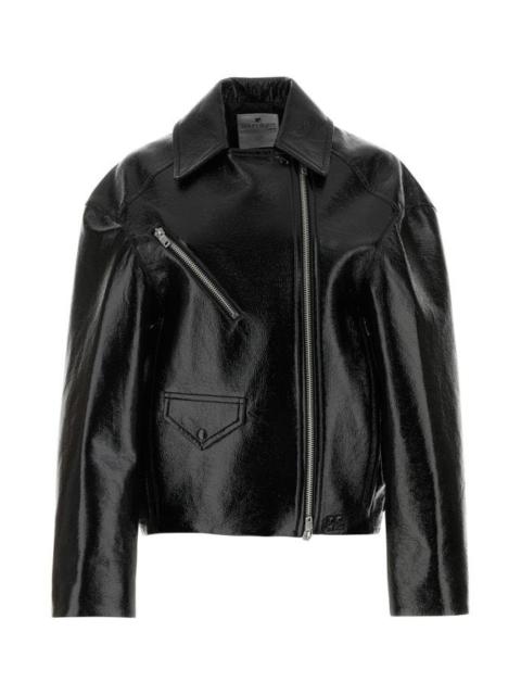 Black vinyl oversize jacket