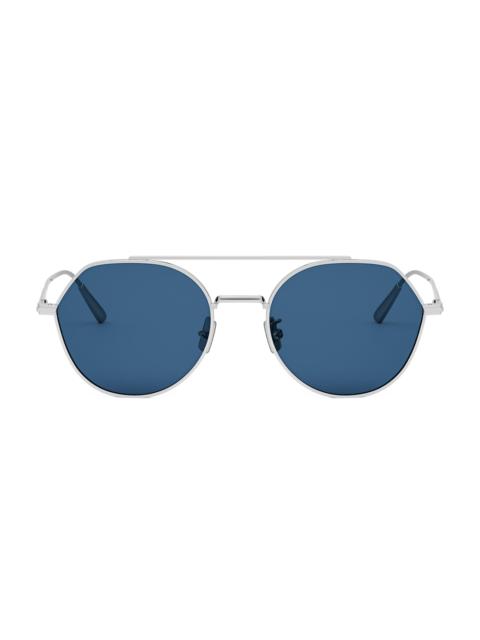 Dior Men's DiorBlackSuit R6U 54MM Geometric Sunglasses - Palladium Bright Blue