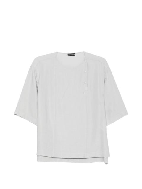 EMPORIO ARMANI button-detail round-neck blouse