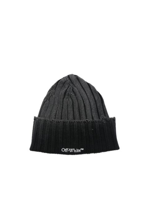 Off-White embroidered-logo beanie