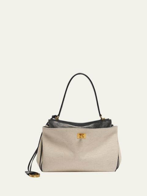 BALENCIAGA Rodeo Small Canvas Top-Handle Bag
