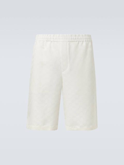 GUCCI GG linen-blend shorts