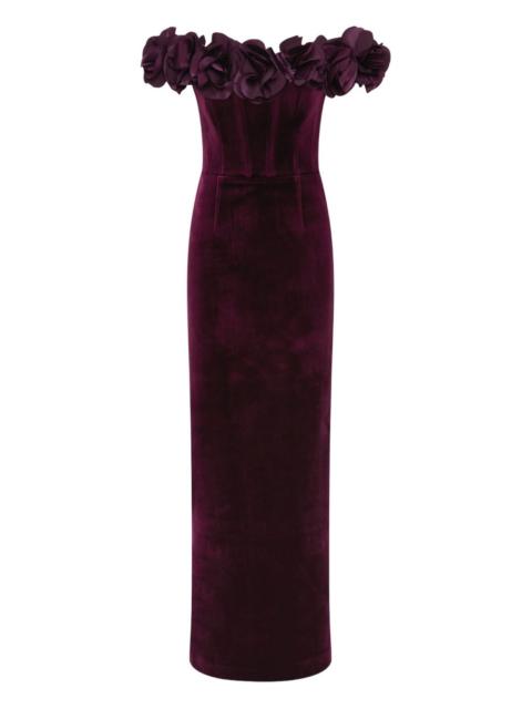 REBECCA VALLANCE Charles off-shoulder gown