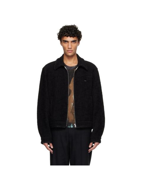 Wooyoungmi Black Tweed Zip-Up Jacket