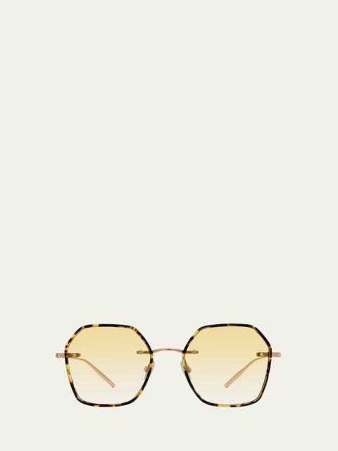 BARTON PERREIRA Rhonda Tortoise Titanium & Acetate Square Sunglasses