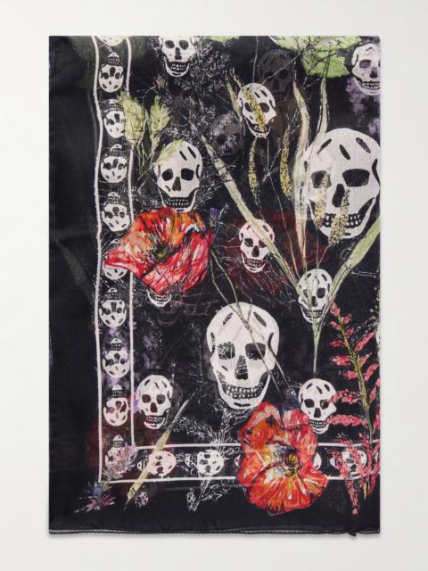 Alexander McQueen Printed Silk-voile Scarf