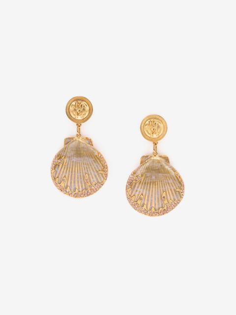 Roberto Cavalli Earrings With Shells And Crystals