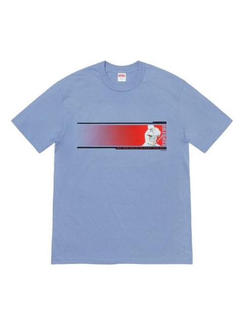 Supreme Supreme FW19 Week 7 Were Back Tee Printing Short Sleeve Unisex Blue Gray SUP-FW19-745