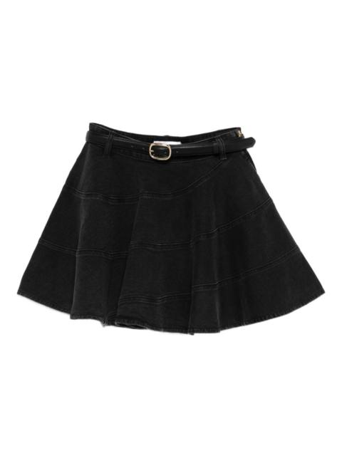 self-portrait belted panelled mini skirt