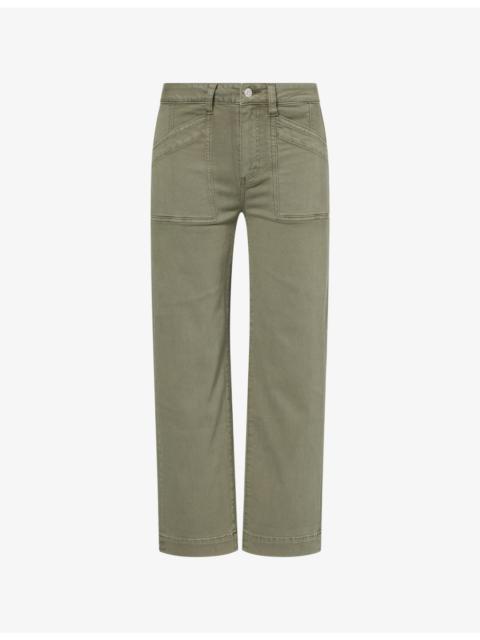 PAIGE Quincy Ankle-Length Mid-Rise Stretch Cotton-Blend Trousers