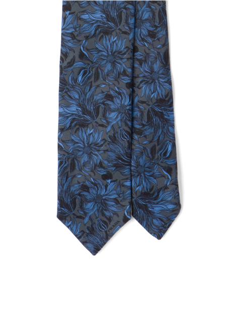 Prada Dark Flowers twill tie