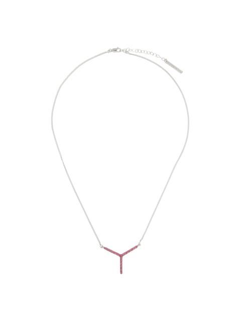 Y/Project Silver & Pink Mini Y Necklace