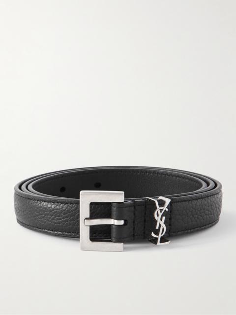 SAINT LAURENT 2cm Full-Grain Leather Belt