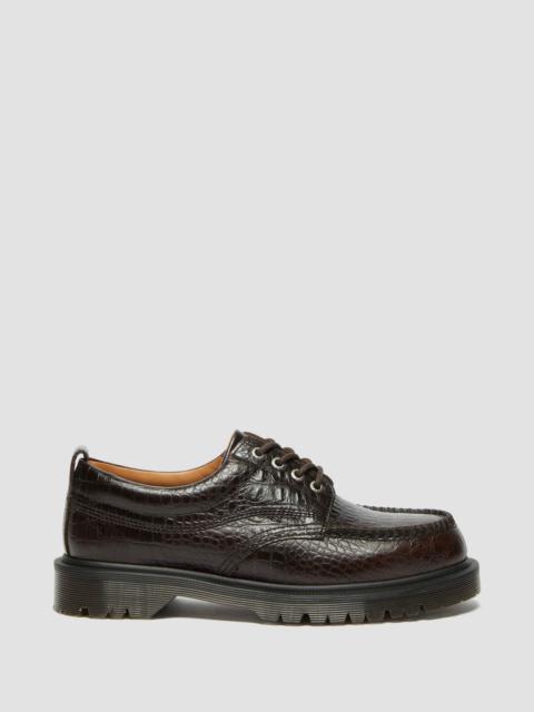 Dr. Martens Lowell Crocodile Analine Leather Moc Toe Shoes