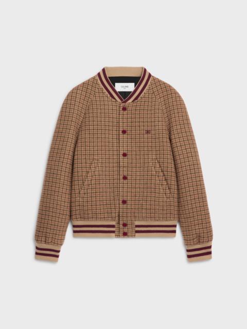 CELINE triomphe teddy jacket in houndstooth wool