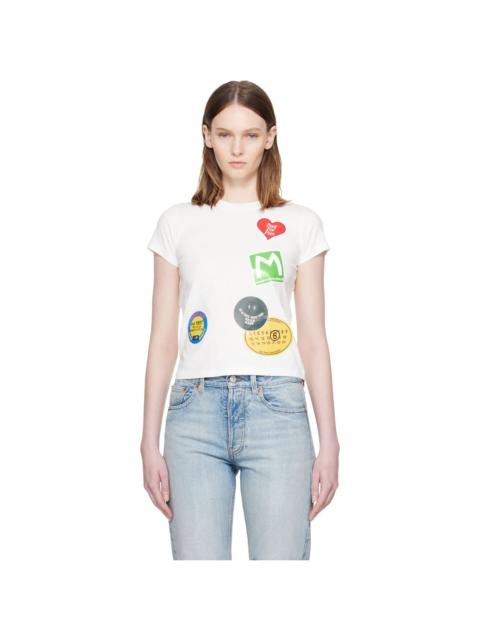 MM6 Maison Margiela White Sticker T-shirt