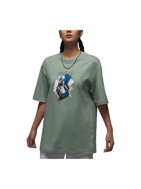 Jordan (WMNS) Air Jordan Graphic Oversized T-Shirt Asia Sizing 'Green' FN5709-304