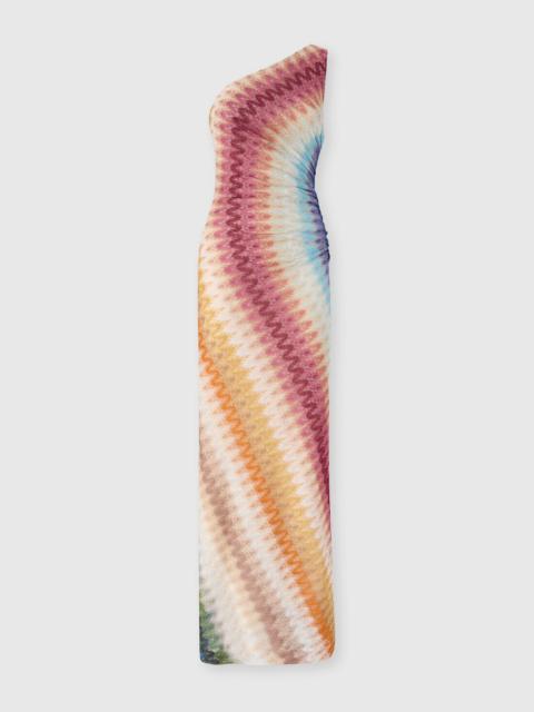 Missoni One-shoulder long viscose lace dress