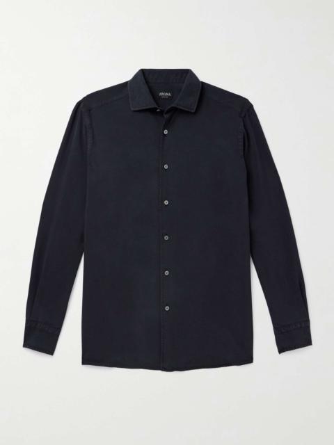 Garment-Dyed Silk Shirt