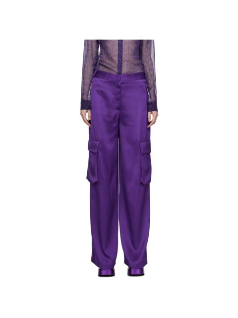 VERSACE Purple Wide-Leg Trousers