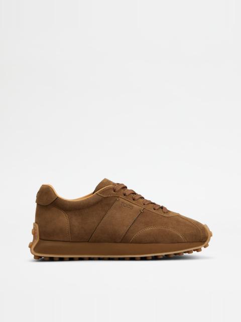 Tod's T VINTAGE SNEAKERS IN SUEDE - BROWN