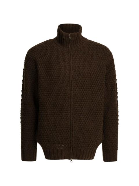 BEAMS PLUS zip high-neck cardigan
