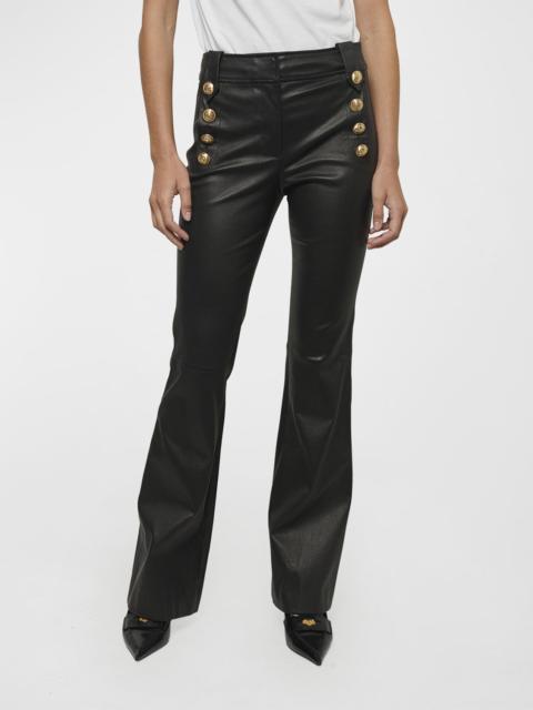 DEREK LAM 10 CROSBY Robertson Flared Leather Sailor Trousers