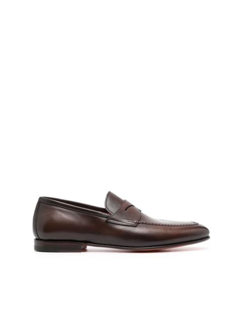 Santoni penny-slot leather loafers