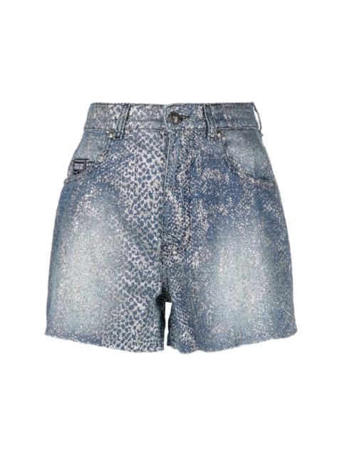 VERSACE JEANS COUTURE snakeskin-effect denim shorts