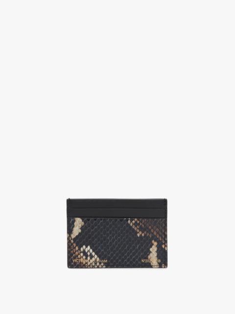 Victoria Beckham Card Holder In Navy Brown Leather
