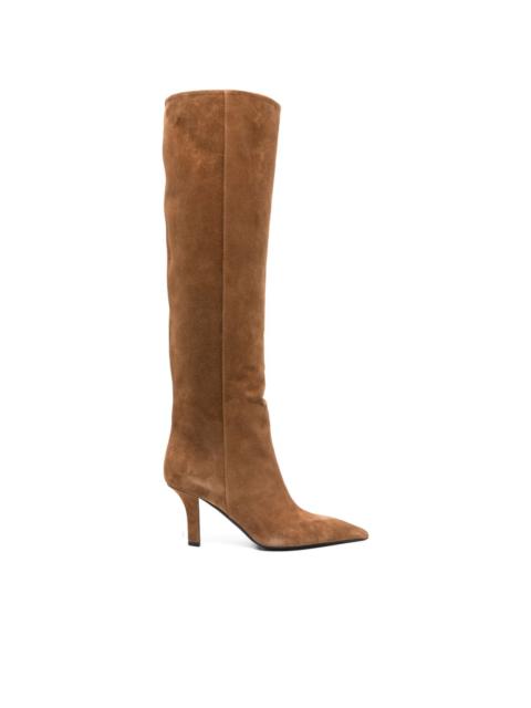 Amina Muaddi Brenda 80 calf suede knee-high boot 80mm