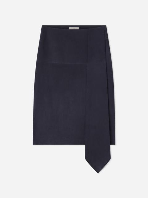 CO Scarf Pleat Skirt in Suede