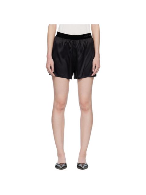 TOM FORD Black Stretch Silk Satin Boxer Shorts