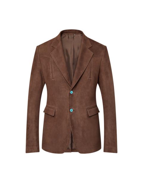 Louis Vuitton Single-Breasted Nubuck Leather Jacket