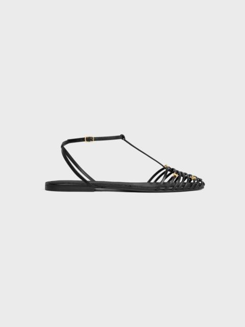 CELINE CAGE FLAT SANDAL IN GOATSKIN