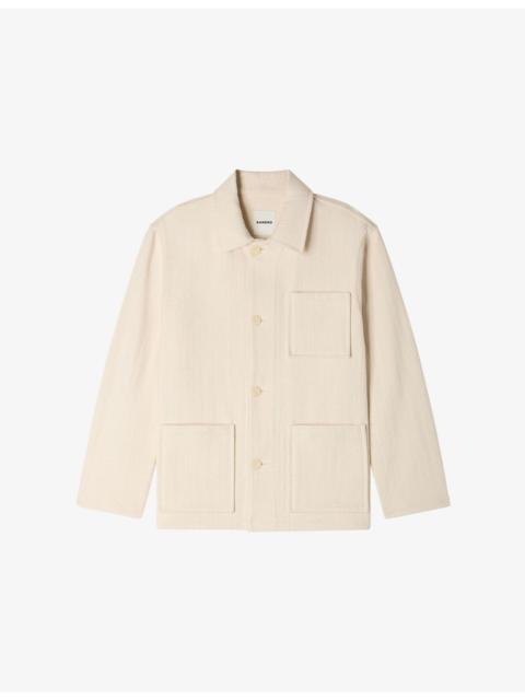 Sandro Side-Pocket Cotton Worker Jacket