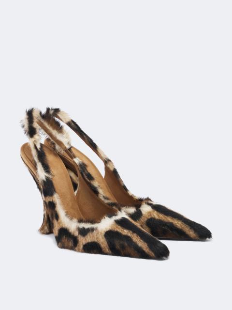 Dolce & Gabbana Leopard-print calf hair slingback pumps