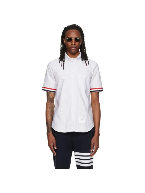 Thom Browne Gray Straight Fit Button Down Short Sleeve Shirt