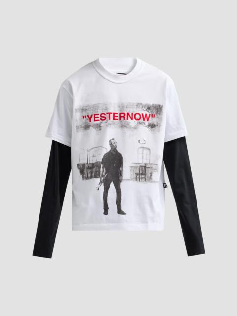 Off-White Men's Yesternow Double-Sleeve Crewneck T-Shirt - White