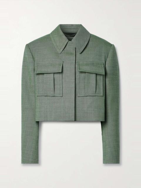 Stella McCartney + NET SUSTAIN cropped wool-blend twill jacket