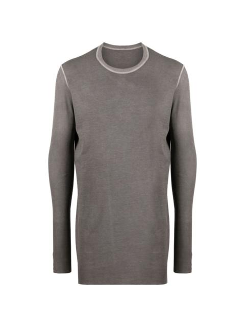 fine-ribbed long-sleeved T-shirt